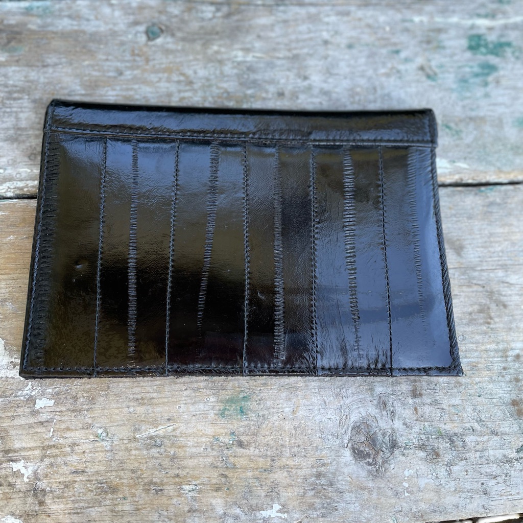 Eel Skin Black Wallet Passport Date Book Cover